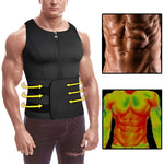 MrifDila Sweating Sauna Vest for Waist Trainer Men's Zipper Neoprene Tank Top Adjustable Sauna Workout Zipper Suit Body Shaper