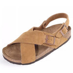 Fashion Women's Suede Mules Slippers Women Clogs Cork Insole Sandals with Arch Support Outdoor Beach Slides Summer Women Shoes