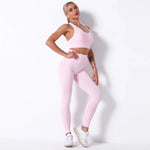 Fitness Sports Suits Yoga Bra High Waist Running Leggings Workout Pants Womens GYM Clothing Apparel