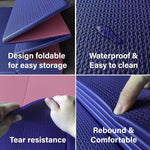 Foldable Yoga Mat Knee Pad- Easy to Storage Travel Yoga Mat Foldable Lightweight for Fitness - Anti Slip Folding Exercise Mat