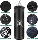 Punch Sandbag Durable Boxing Heavy Punch Bag With Metal Chain Hook Carabiner Fitness Training Hook Kick Fight Karate Taekwondo