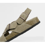 Fashion Women's Suede Mules Slippers Women Clogs Cork Insole Sandals with Arch Support Outdoor Beach Slides Summer Women Shoes