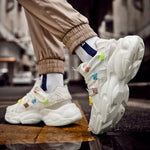 INS Hot Sales Men's Chunky Sneakers Women Leather Leisure Sports Shoes Thick Sole Dads Shoes Fashion Walking Shoes Male Footwear