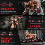 Adjustable Weights Dumbbells Set,3 in 1 Adjustable Weights Dumbbells Barbell Set, Home Fitness Weight Set Gym Workout