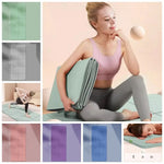 Foldable Foldable Yoga Mat Elastic Non-slip Foldable Pilates Mat Convenient Storage Tasteless Fitness Cushion Sports Exercise