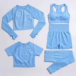 Fitness Workout Clothing Womens Gym Sets Fitness Apparel Suit Sport Active Wear 5pcs Yoga Set Yoga Clothes