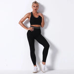 Fitness Sports Suits Yoga Bra High Waist Running Leggings Workout Pants Womens GYM Clothing Apparel