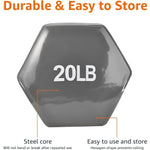 Amazon Basics Vinyl Coated Hexagon Workout Dumbbell Hand Weight, Set of 2