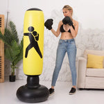 Inflatable Punching Bag for Kids and Adults 63" High Boxing Blow Up Bop Bag Freestanding Punch Bag Gift Set