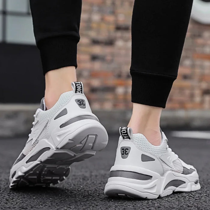 Mesh Men's Sneakers white summer platform sneakers Stylish Lace-up Male Sneaker Breathable Man Tenis Footwear men's sports shoes