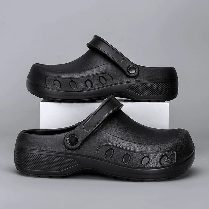 Men's Chef Kitchen Shoes for Men EVA Injection Anti-slip Slippers Outsole Comfortable Garden Clogs Waterproof Sandals Size 39-46