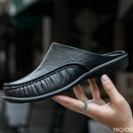 Shoes Men's Slippers EVA Slip on Flats Shoes Walking Men Half Slipper Comfortable Soft Household Sandals Size 40-47 2023