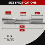 Dumbbell Handles with 40LB Weight Plate Set, Pair of Loadable Dumbbell Bar Set for 2 Inch Weight Plates