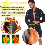 LAZAWG Men Sauna Tops Zipper Body Shaper Waist Trainer Vest Gym Weight Loss Fat Burner Workout Slimming Shirt Sweat Thermal Suit