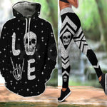 YX Girl Dragon Combo Hoodie + Legging Combo Outfit Yoga Falling In Love With Him 3D Printed Apparel