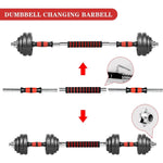 20.5-65.5lbs Adjustable Barbell Set, 2 in 1 Weight Dumbbell Set, Multifunction Free Weights Dumbbell Barbell Set