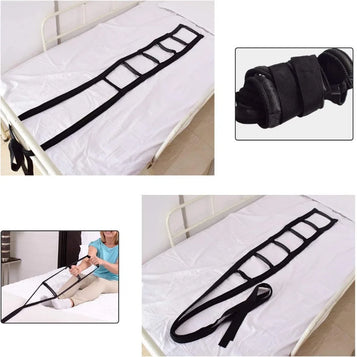 Black Adjustable Elderly Sit Up Rope Padded with 3/4/6 Handle Get Up Assist Belt Hand Grip Helper Elderly Pull Up Strap Disabled
