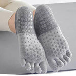 1 Pair Yoga Sports Socks Anti-slip Breathable Cotton Pilates Socks Sweat Absorbing Dance Sock Fitness Dancing Fingers Footwear