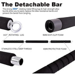 Pilates Bar Kit with Resistance Bands Set Gym Elastic Bands for Workout Stackable Up to 500LBS 3-Section Detachable Workout Bar