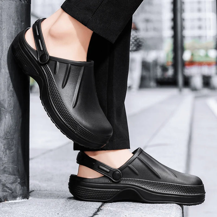 2023 Men's Women Hotel Kitchen Slippers Clogs Non-slip Waterproof Oil-proof Work Shoes Garden Nursing Resistant Cook Chef Shoes