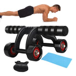 4 Wheel Automatic AbRollers Wheel Anti-Slip Abdominal WheelGym Abdominal Muscles Rebound Belly Wheel For Fitness Accessories