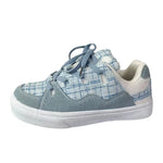 2023 Vintage Elegant Shoes for Women Casual Light Blue Fashion Niche Patchwork Sports Sneakers Platform Ladies Chic Footwear
