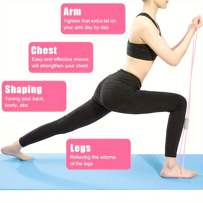 3pcs Yoga Resistance Band Set – Sit-Up Band, 8-Shape Tube & Thigh Trainer