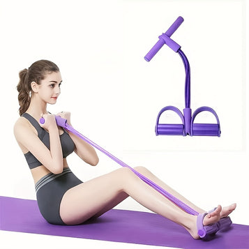 4-Tube Pedal Resistance Band – Full Body Home Workout & Muscle Toning Trainer