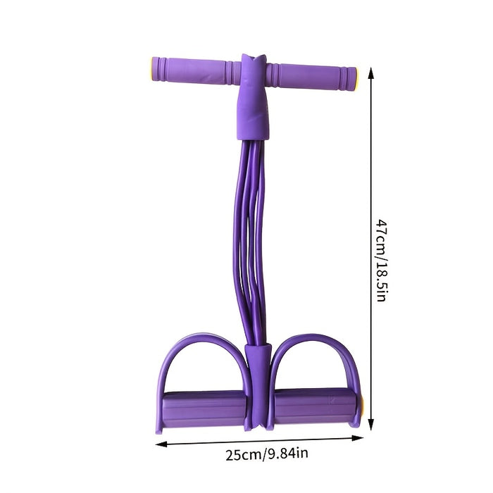4-Tube Pedal Resistance Band – Full Body Home Workout & Muscle Toning Trainer