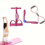 3pcs Yoga Resistance Band Set – Sit-Up Band, 8-Shape Tube & Thigh Trainer