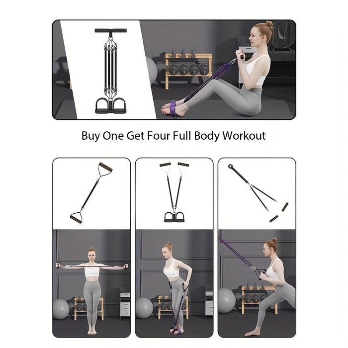 Adjustable EVA Resistance Puller – Sliding Pedal Trainer with Footrest