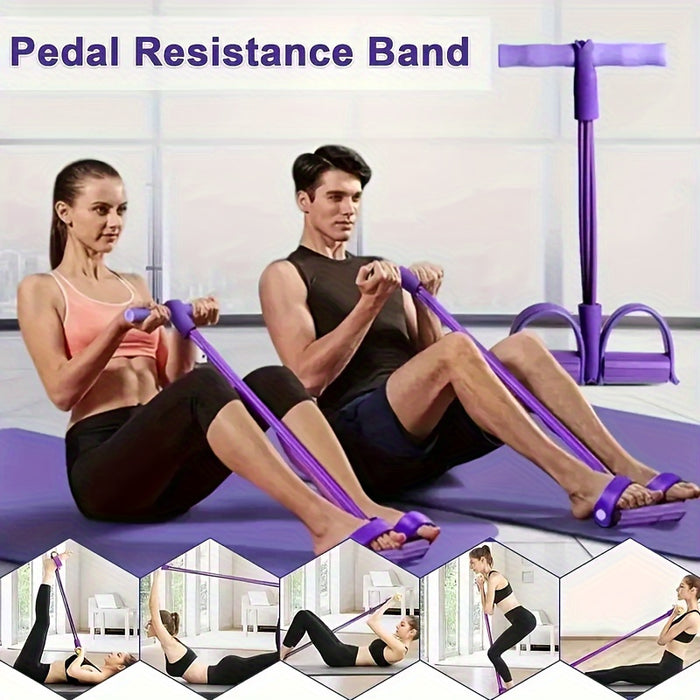 4-Tube Resistance Bands – Medium Tension Home Workout & Core Trainer