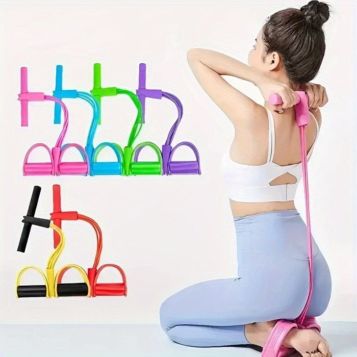 4-Tube Resistance Bands – Medium Tension Home Workout & Core Trainer