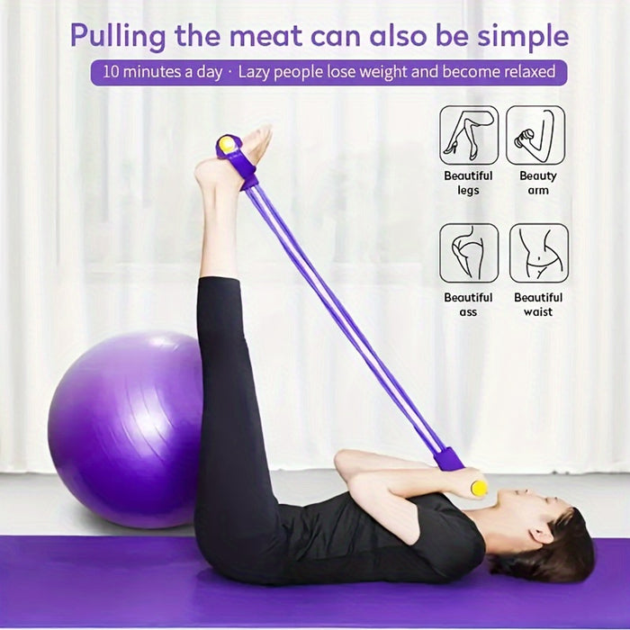4-Tube Resistance Bands – Medium Tension Home Workout & Core Trainer