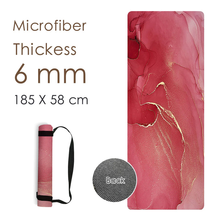 185 * 58CM 6MM Natural Rubber Yoga Mat Printed Women High Quality Fitness Mats Pilates Gym Exercise Healthy Tapete