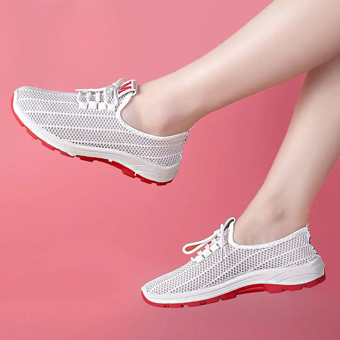 Tennis Shoes For Women Lace-up Sneakers Breathable Air Mesh Fitness Sports Shoes High Quality Athletic Footwear Tenis Feminino