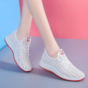 Tennis Shoes For Women Lace-up Sneakers Breathable Air Mesh Fitness Sports Shoes High Quality Athletic Footwear Tenis Feminino
