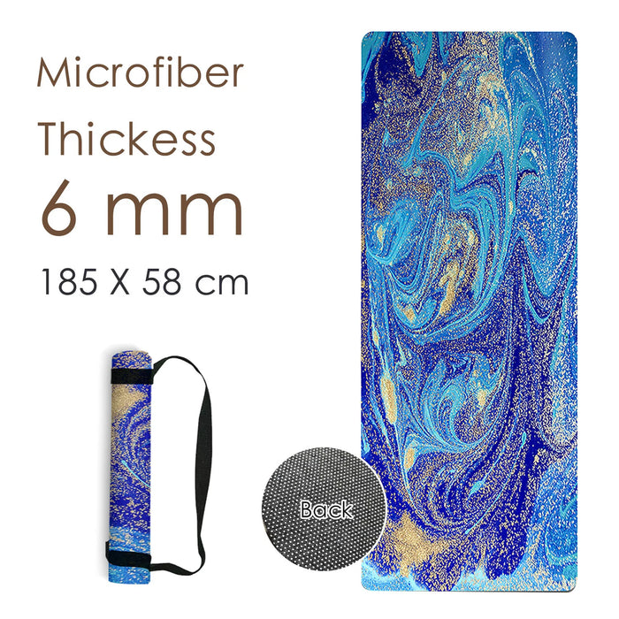 185 * 58CM 6MM Natural Rubber Yoga Mat Printed Women High Quality Fitness Mats Pilates Gym Exercise Healthy Tapete