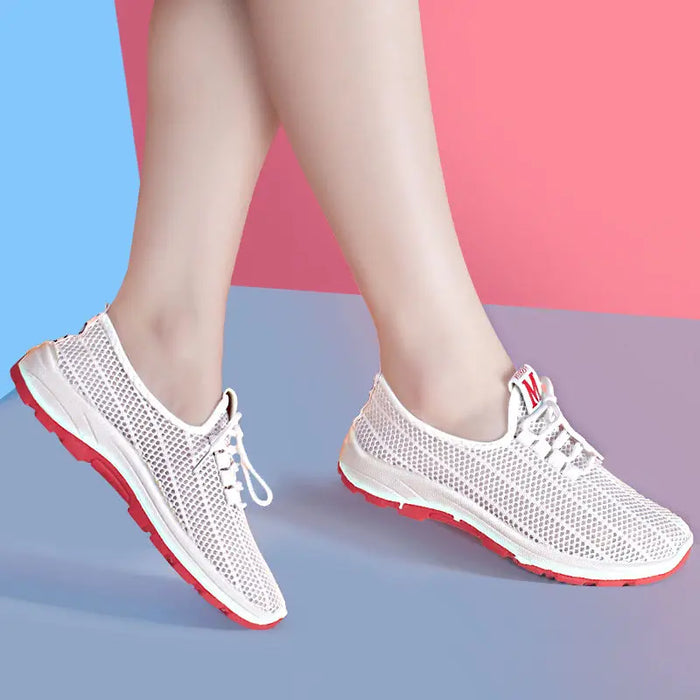 Tennis Shoes For Women Lace-up Sneakers Breathable Air Mesh Fitness Sports Shoes High Quality Athletic Footwear Tenis Feminino
