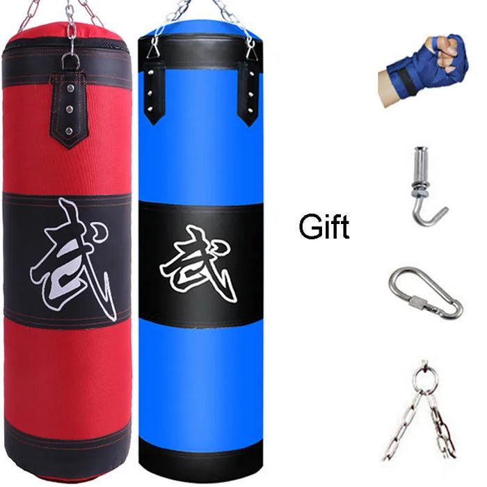 Punch Sandbag Durable Boxing Heavy Punch Bag With Metal Chain Hook Carabiner Fitness Training Hook Kick Fight Karate Taekwondo