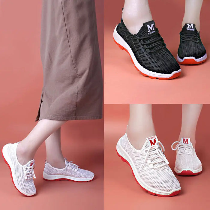 Tennis Shoes For Women Lace-up Sneakers Breathable Air Mesh Fitness Sports Shoes High Quality Athletic Footwear Tenis Feminino