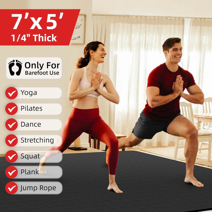 Yoga Mat, 6'x2'/6'x4'/7'x5'/8'x5' Thick Home Gym Mats, Wide Work Out Mat for Home Exercises, Non-Slip Large Workout Matt