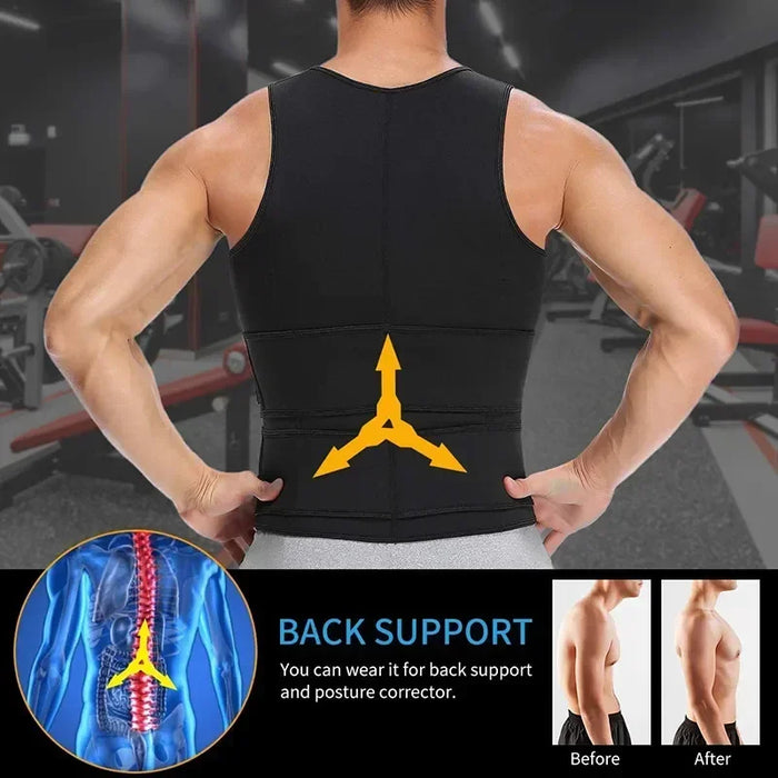 Tank Trainer Shirt Men Fat Sauna Vest Waist Sweat Workout Shaper Body Burner Tops Undershirt Shapewear Slimming Compression