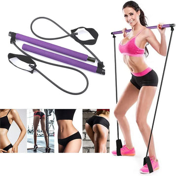 Portable Yoga Pilates Fitness Sport Home Exercise Stick Resistance Bands Body Building Puller Rope Equipment Exerciser Gym Kit