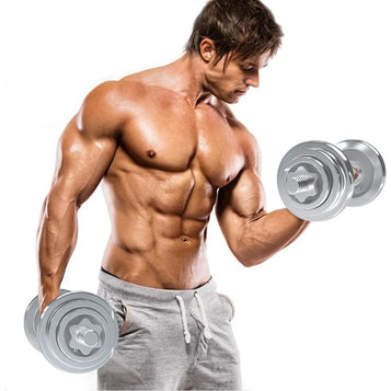 Fitness Dumbbells Set, Adjustable Weight Sets up to 44/66Lbs, with Metal Connecting Rod Used As Barbell, Chromed Weights,