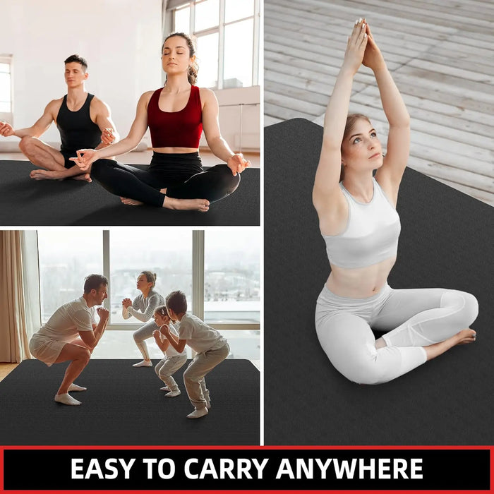 Yoga Mat, 6'x2'/6'x4'/7'x5'/8'x5' Thick Home Gym Mats, Wide Work Out Mat for Home Exercises, Non-Slip Large Workout Matt
