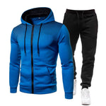 Men's camouflage sportswear set with hooded jacket and pants