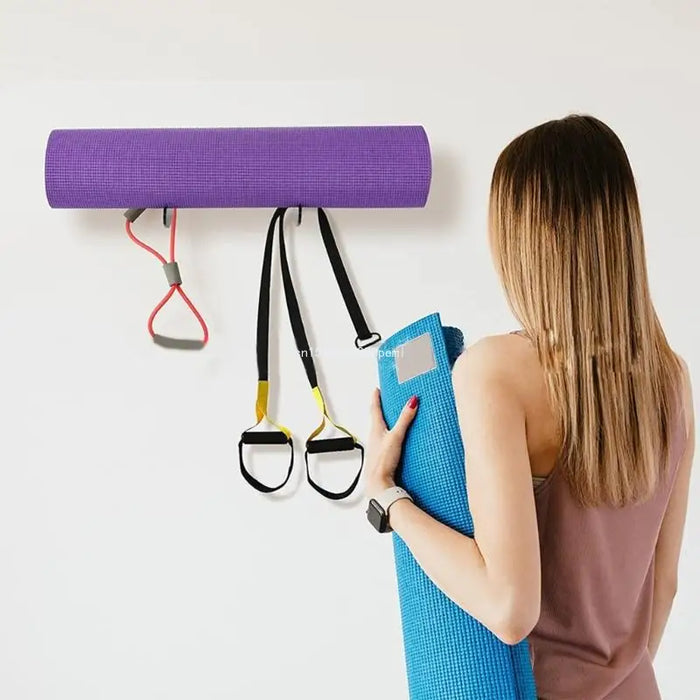 Wall Mounted Yoga Mat Storage Rack Exercise Mat Wall Hanger Home Yoga Mat Holder