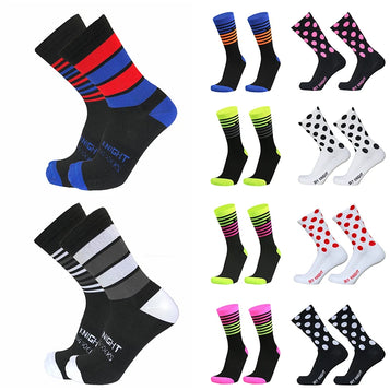 SKYKNIGHT Left and Right Foot Stripes Cycling Socks Mount Sports Wearproof Bike Footwear For Road Bike Socks Running Socks