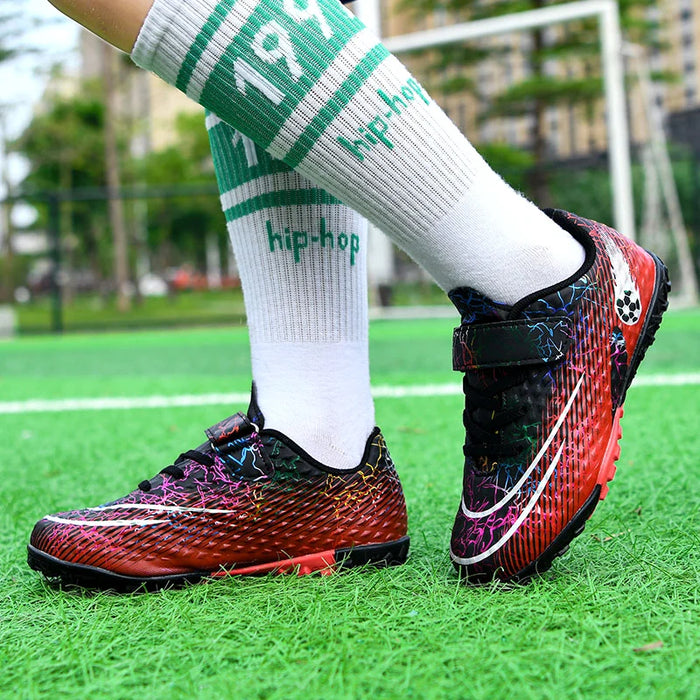 Children Soccer Shoes Futsal Hall Football Boots Kids Cleats Grass Sneakers Boys Girl Outdoor Athletic Training Sports Footwear